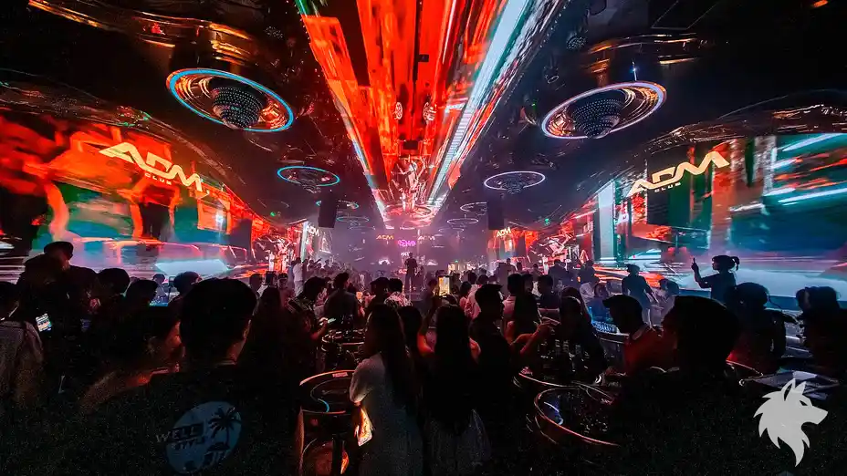 華麗燈光下的 Club 內部