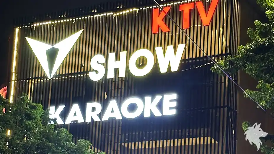 V Show KTV 建築外部招牌