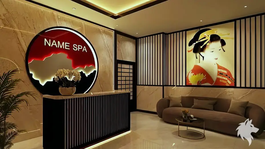日式裝飾 Spa 接待區